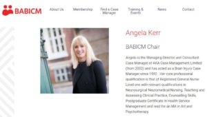 Angela Kerr appointeed BABICM chair for 2 further years